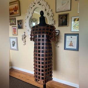 Vintage, Miu, Miu, black and brown leather dress